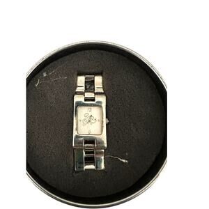 Vintage Disney Catalog Exclusive Silver Tone Womens Mickey Mouse Watch Box Links